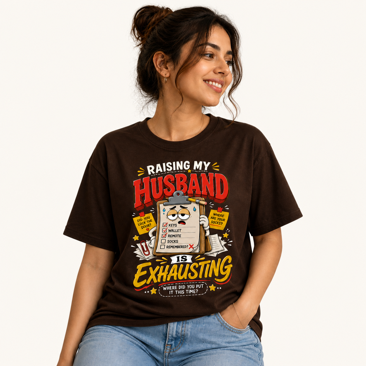 Raising My Husband Is Exhausting Funny Marriage T-Shirt