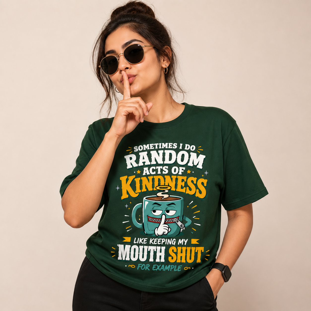Random Acts of Kindness Funny Coffee T-Shirt for Introverts