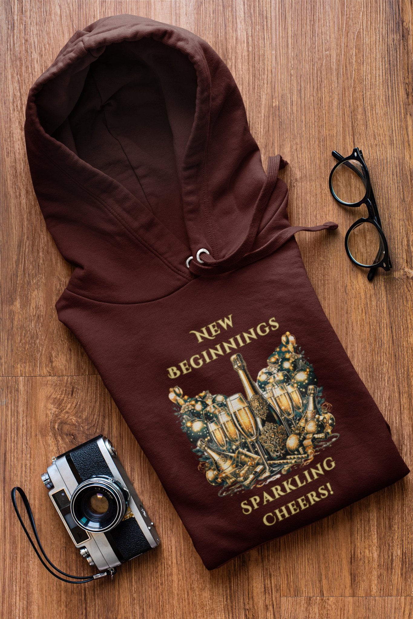 Toast to New Beginnings Hoodie - TranquilTrendz