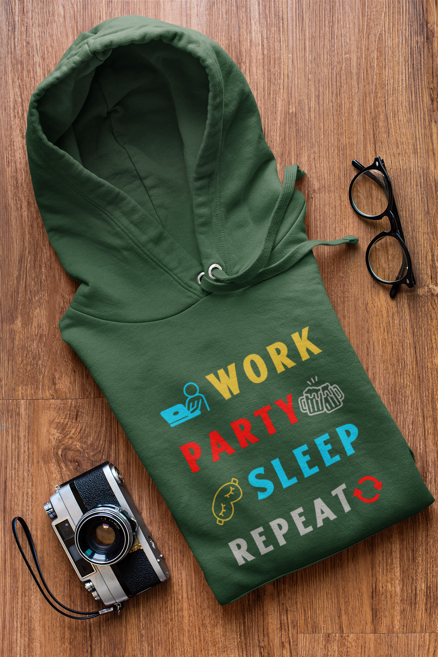 Work Party Sleep Repeat Lifestyle Hoodie