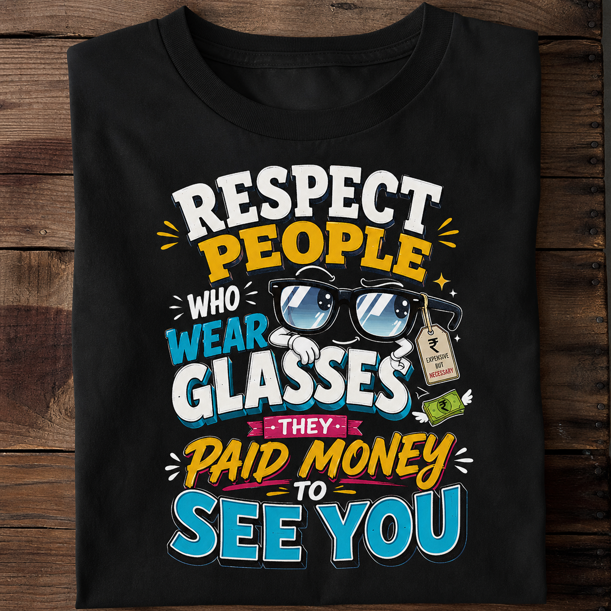 Respect People Who Wear Glasses Funny Eyewear T-Shirt