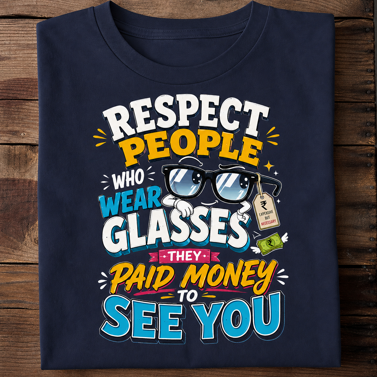 Respect People Who Wear Glasses Funny Eyewear T-Shirt