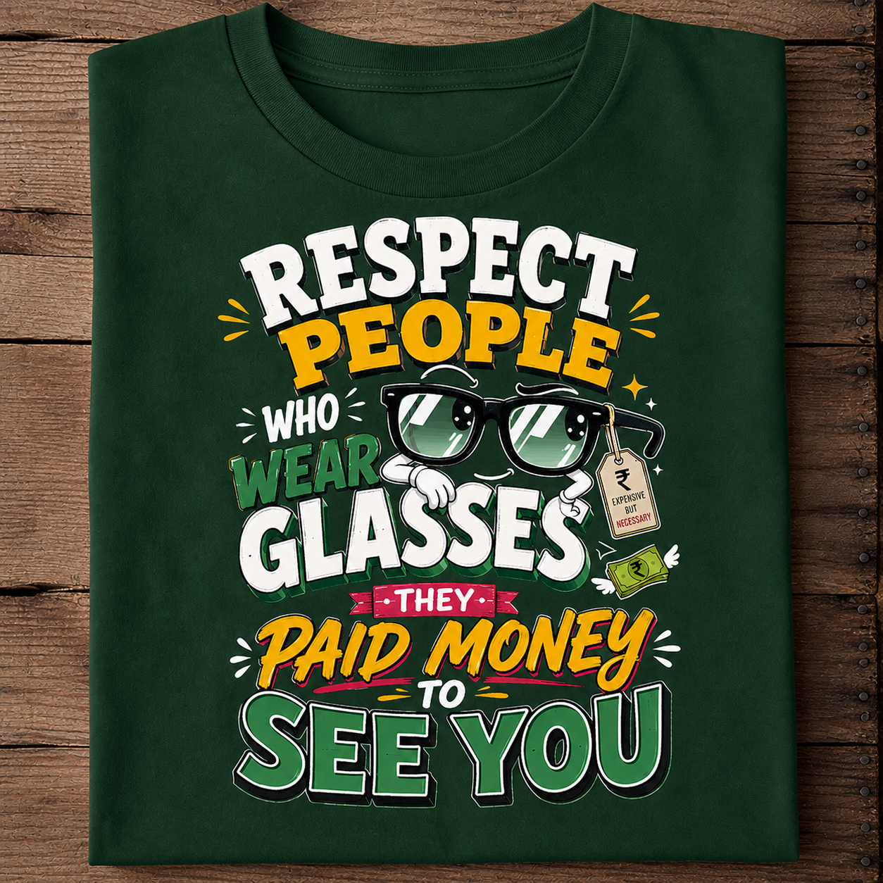 Respect People Who Wear Glasses Funny Eyewear T-Shirt