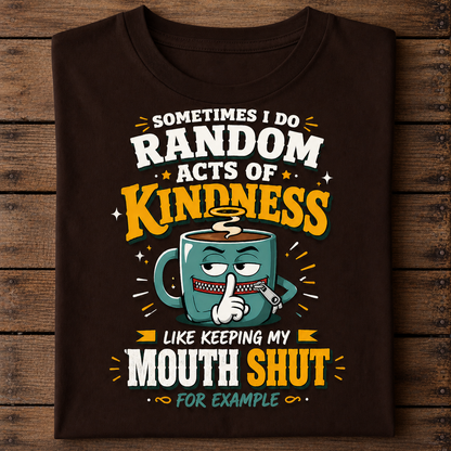 Random Acts of Kindness Funny Coffee T-Shirt for Introverts
