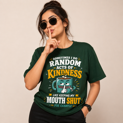 Random Acts of Kindness Funny Coffee T-Shirt for Introverts