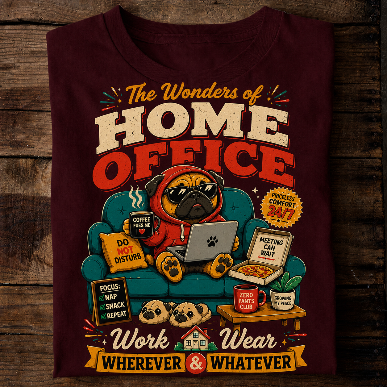 The Wonders of Home Office Funny Work From Home T-Shirt