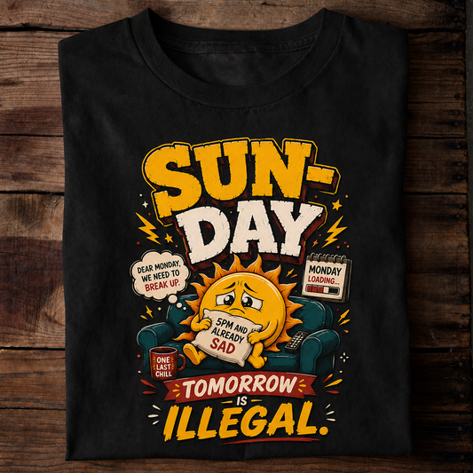 Sunday Tomorrow Illegal Funny Weekend T-Shirt