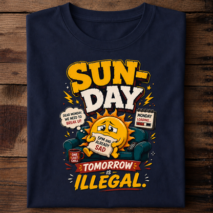 Sunday Tomorrow Illegal Funny Weekend T-Shirt