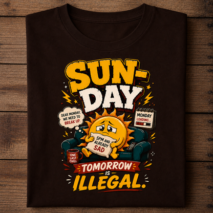 Sunday Tomorrow Illegal Funny Weekend T-Shirt