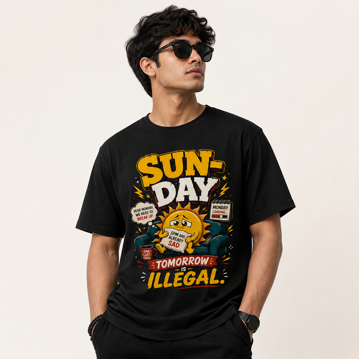 Sunday Tomorrow Illegal Funny Weekend T-Shirt