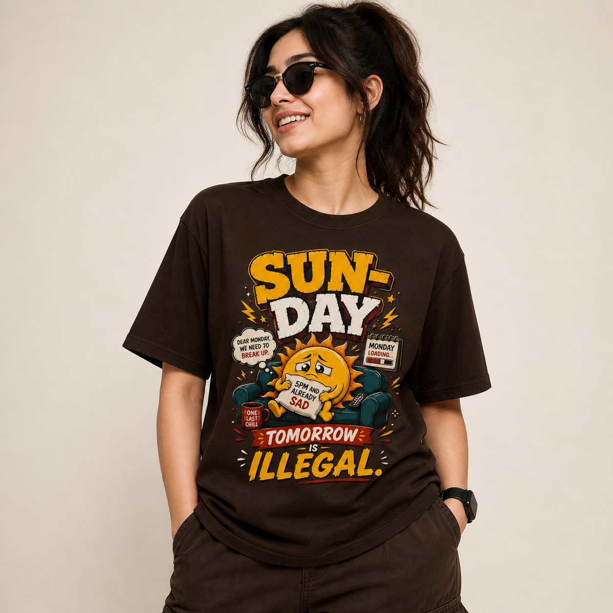 Sunday Tomorrow Illegal Funny Weekend T-Shirt