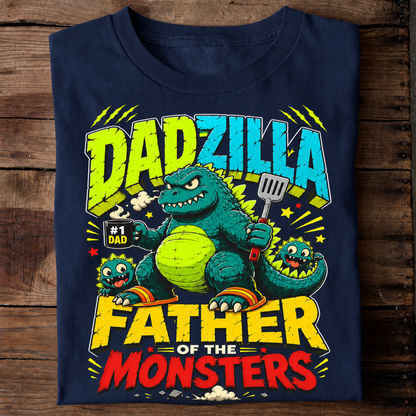 Dadzilla Father of Monsters Funny Dad T-Shirt