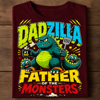 Dadzilla Father of Monsters Funny Dad T-Shirt
