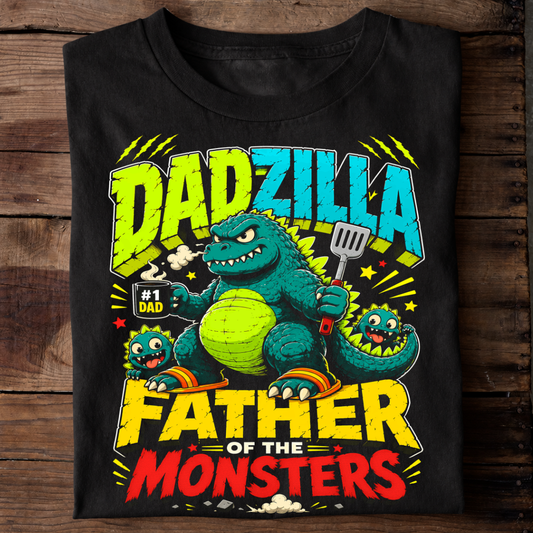Dadzilla Father of Monsters Funny Dad T-Shirt