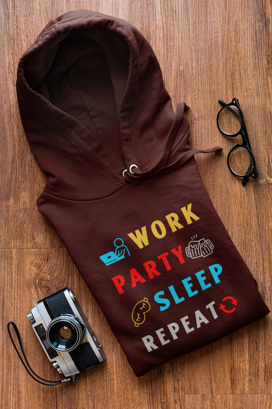 Work Party Sleep Repeat Lifestyle Hoodie