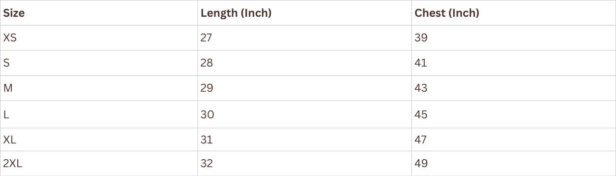 Size Chart