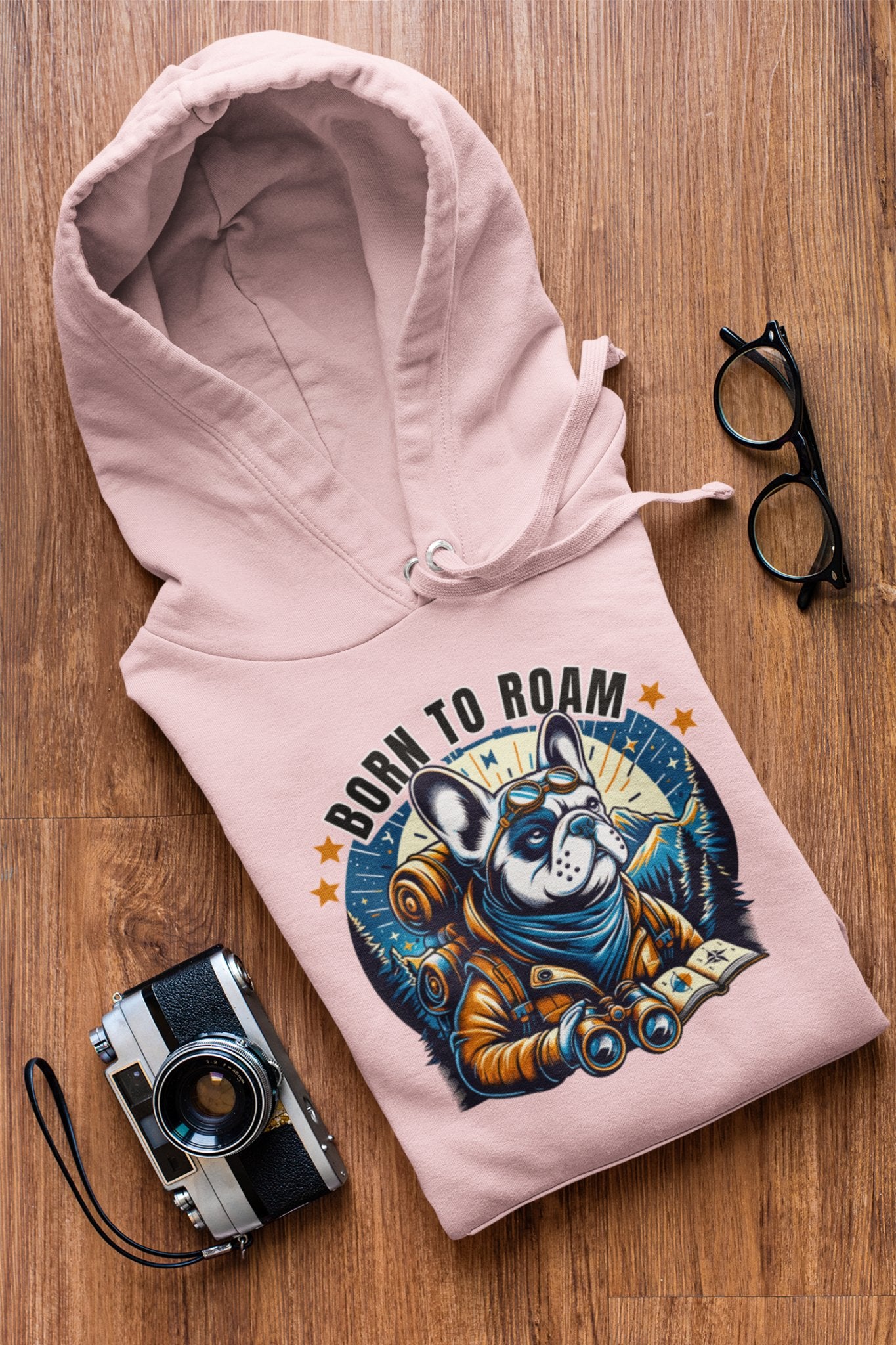 Born To Roam Pug Explorer Hoodie - TranquilTrendz