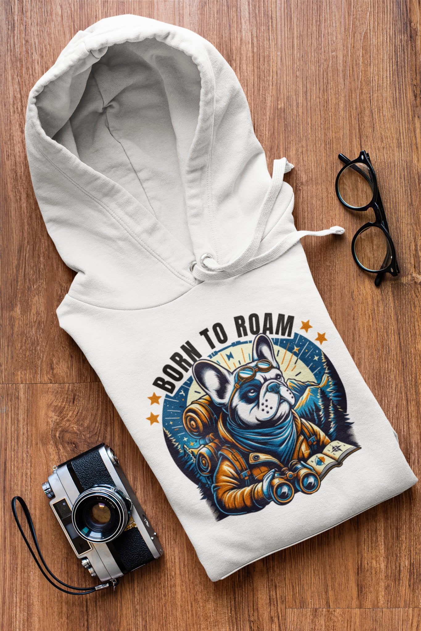 Born To Roam Pug Explorer Hoodie - TranquilTrendz