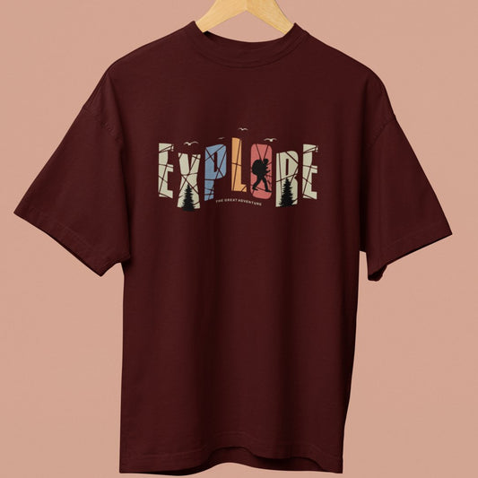 Explore The Great Adventure Oversized T-Shirt - TranquilTrendz