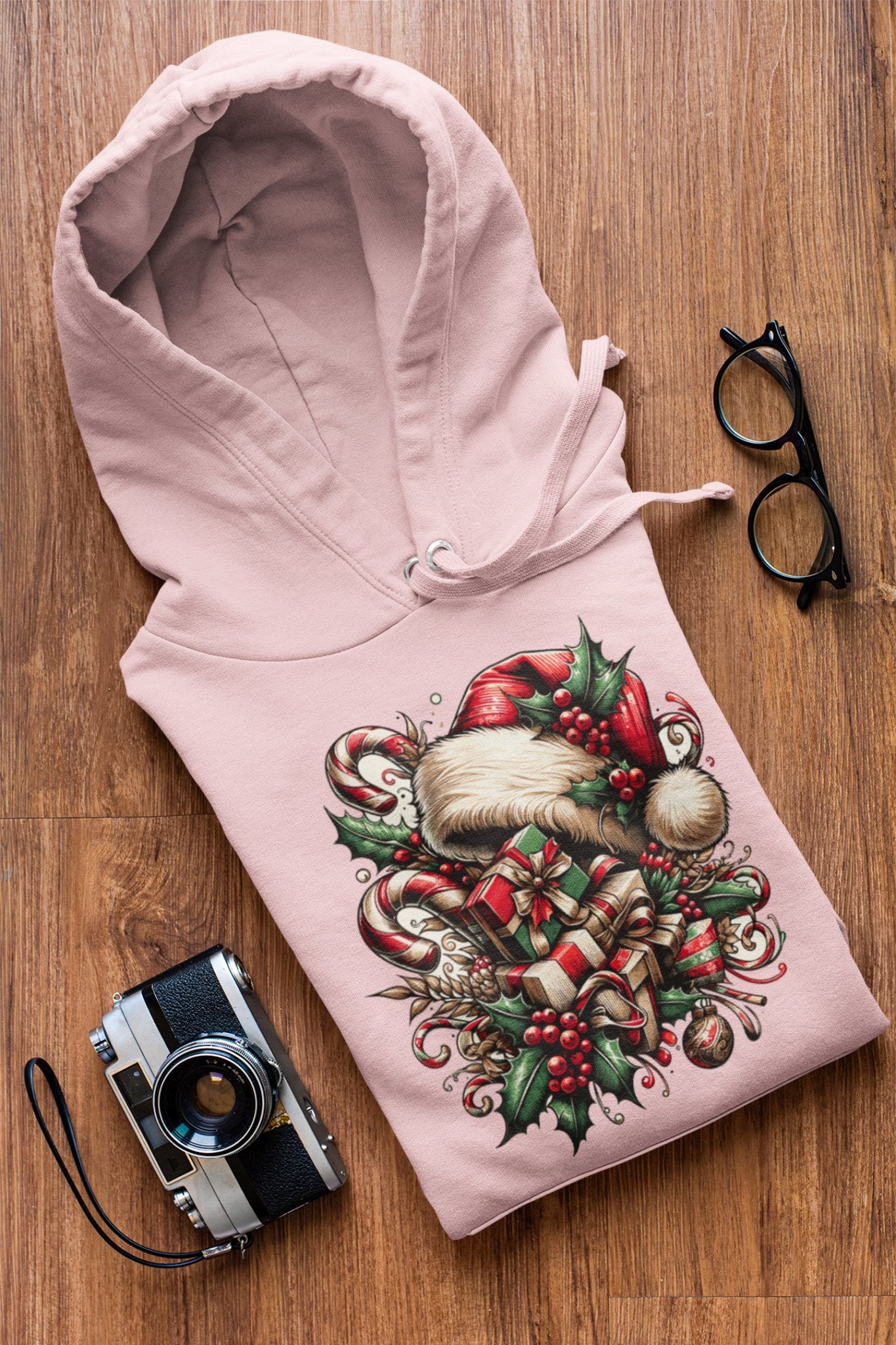 Festive Foliage & Gifts Hoodie - TranquilTrendz