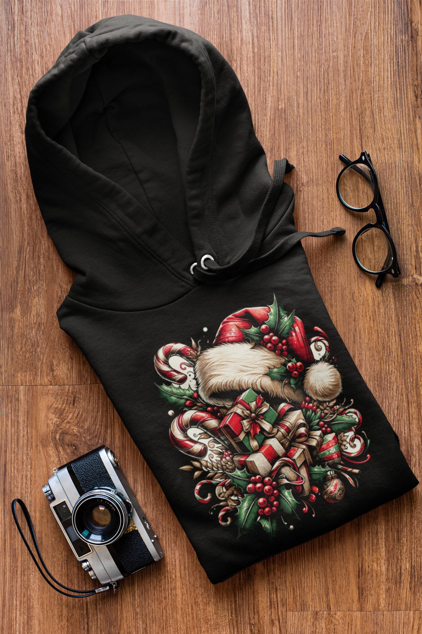 Festive Foliage & Gifts Hoodie - TranquilTrendz