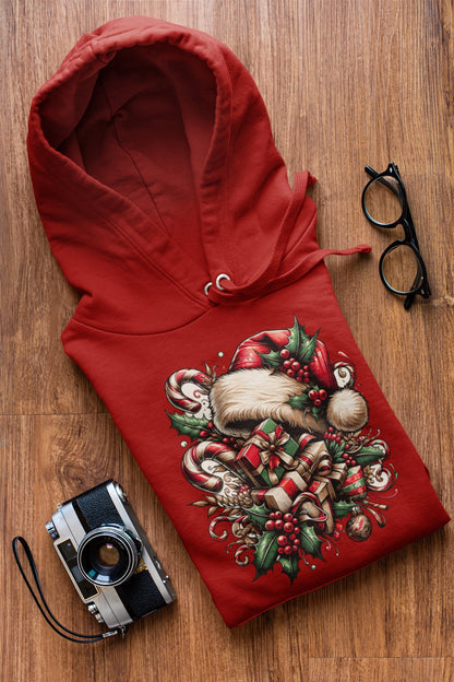 Festive Foliage & Gifts Hoodie - TranquilTrendz