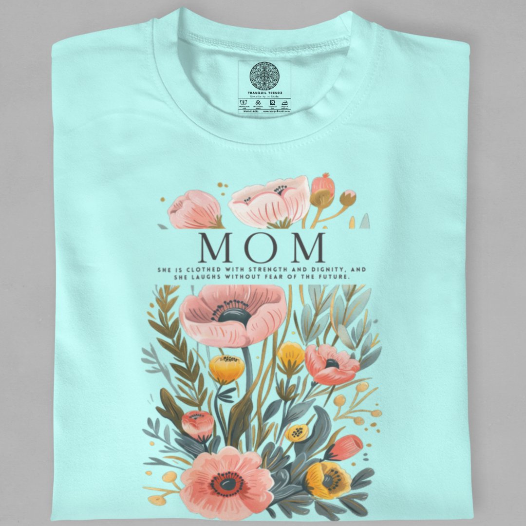 Floral Grace Mom T-Shirt - TranquilTrendz