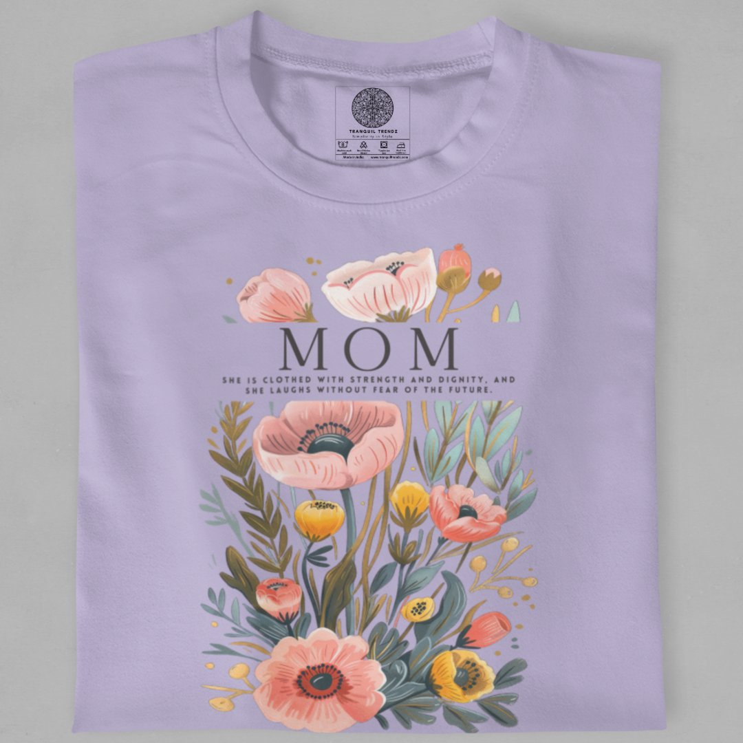 Floral Grace Mom T-Shirt - TranquilTrendz