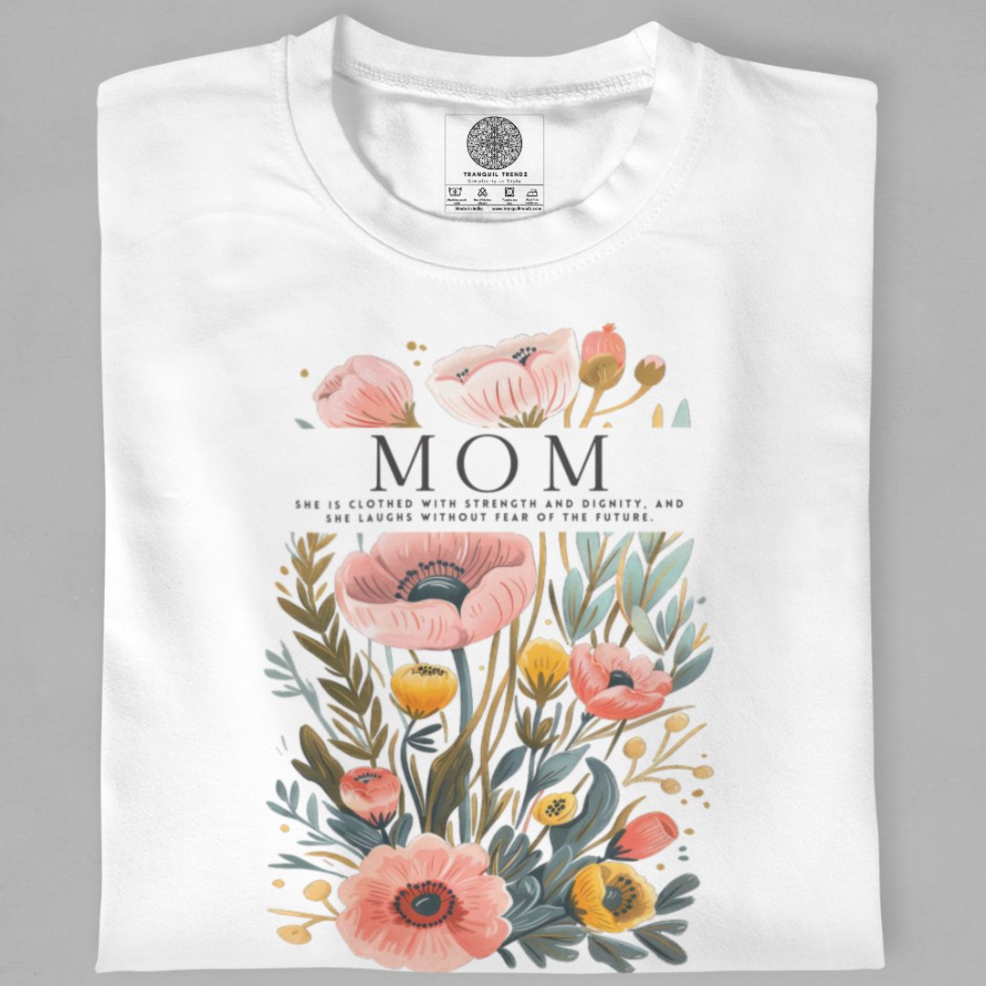 Floral Grace Mom T-Shirt - TranquilTrendz