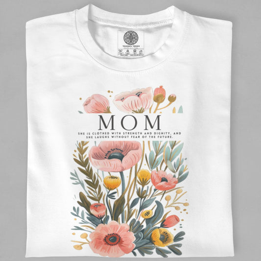 Floral Grace Mom T-Shirt - TranquilTrendz