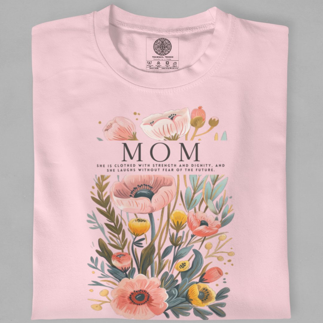 Floral Grace Mom T-Shirt - TranquilTrendz