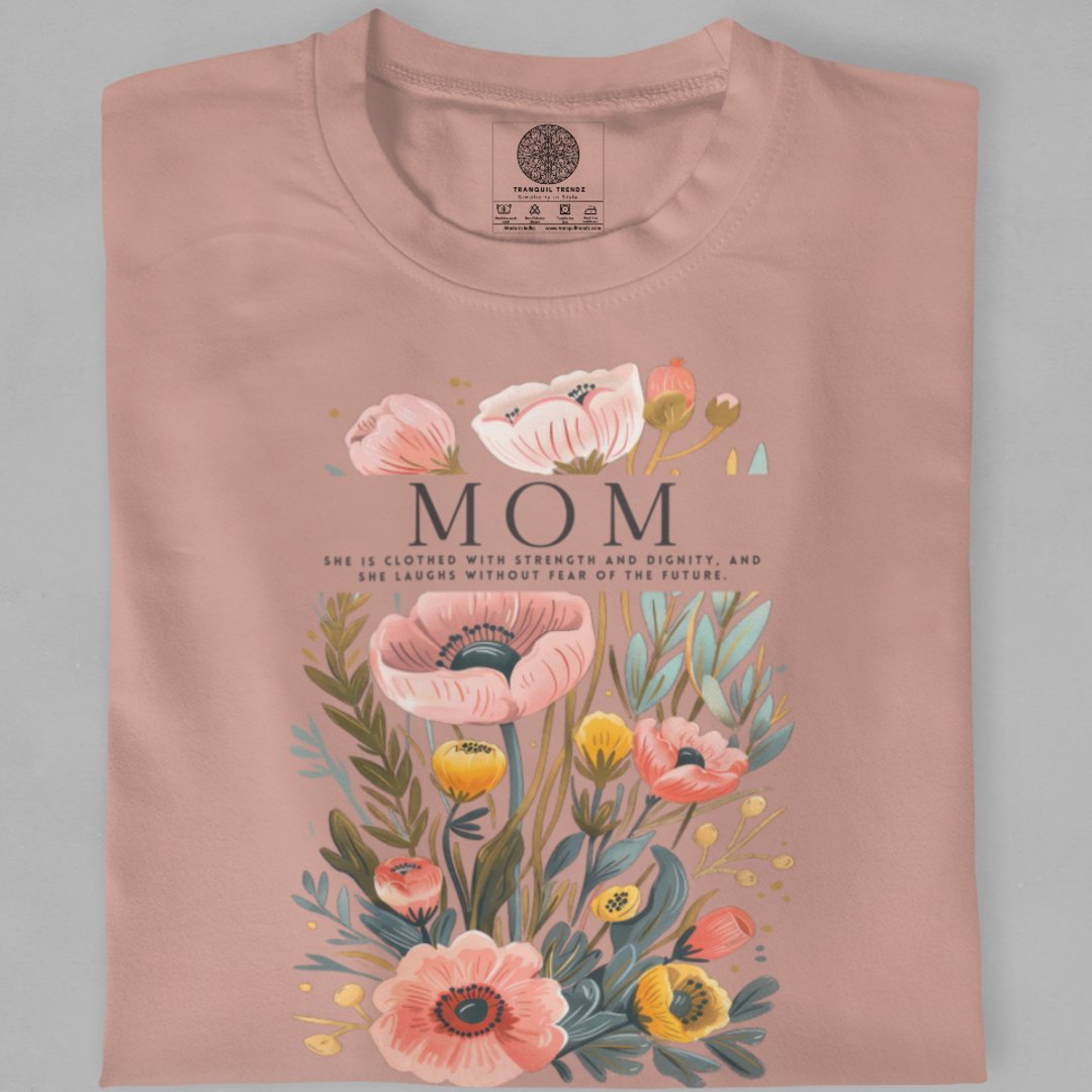 Floral Grace Mom T-Shirt - TranquilTrendz