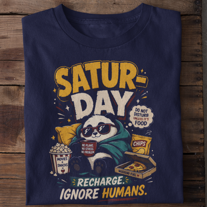 Saturday Recharge Funny Panda T-Shirt