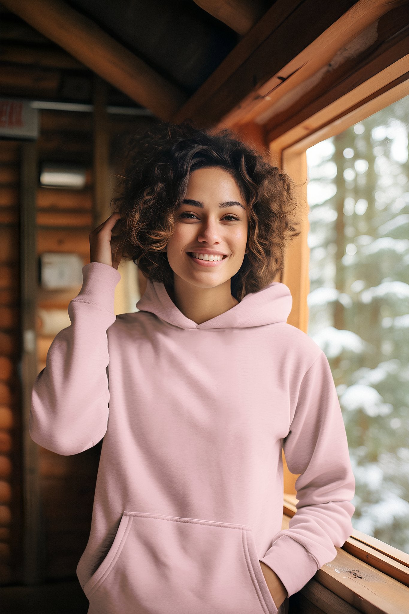 Light Baby Pink Unisex Winter Hoodie - TranquilTrendz