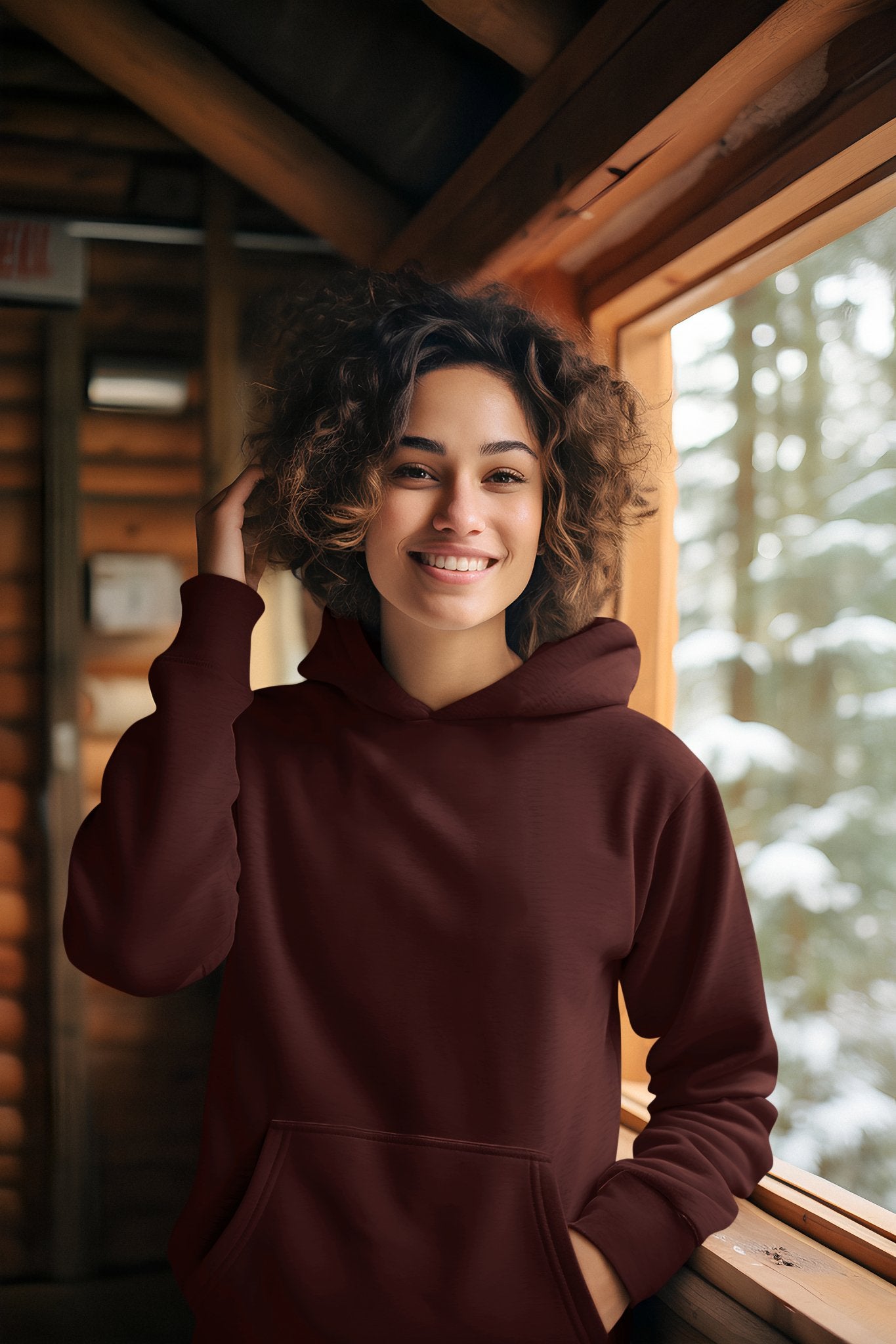 Maroon Unisex Winter Hoodie - TranquilTrendz