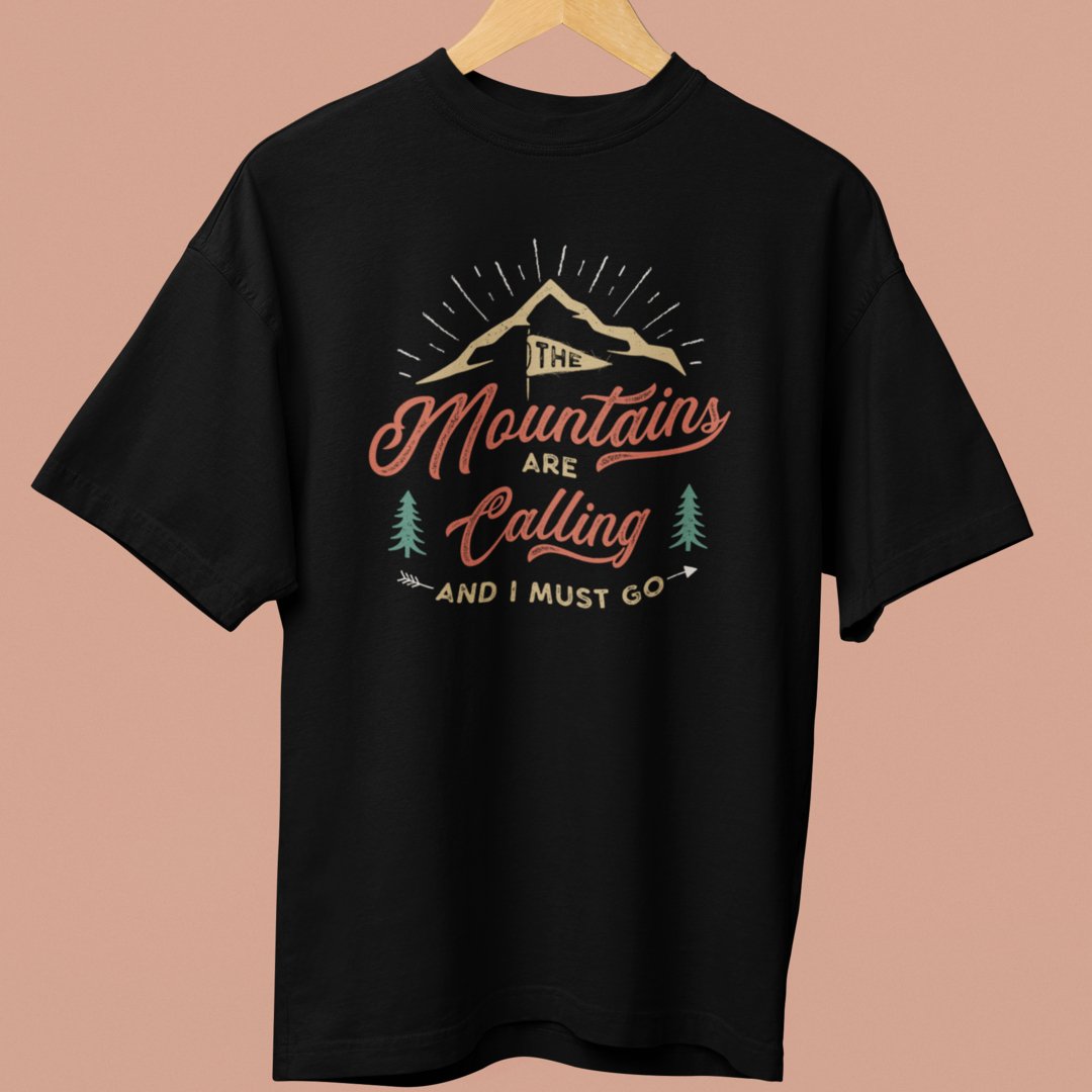 Mountains are Calling Oversized TShirt - TranquilTrendz