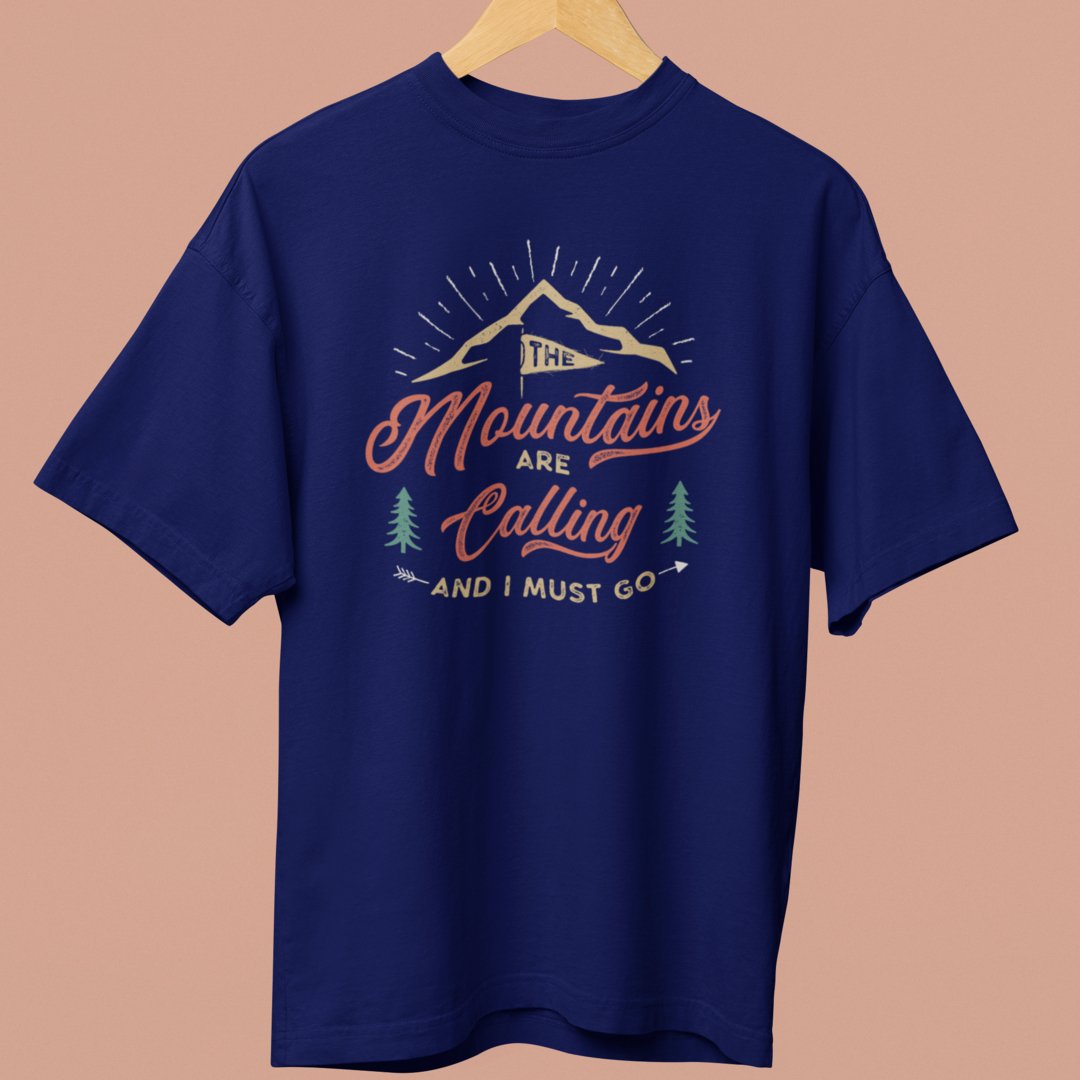 Mountains are Calling Oversized TShirt - TranquilTrendz