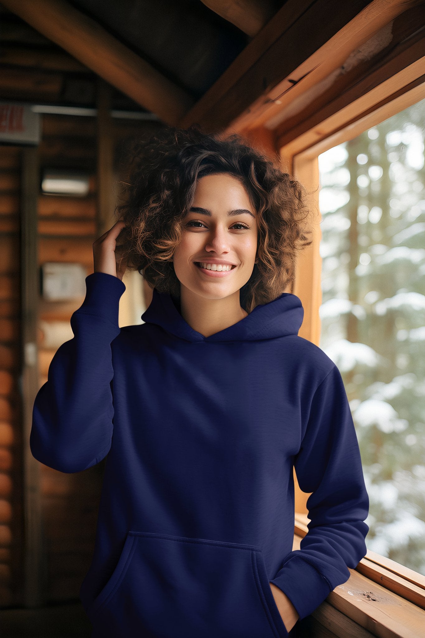 Navy Blue Unisex Winter Hoodie - TranquilTrendz