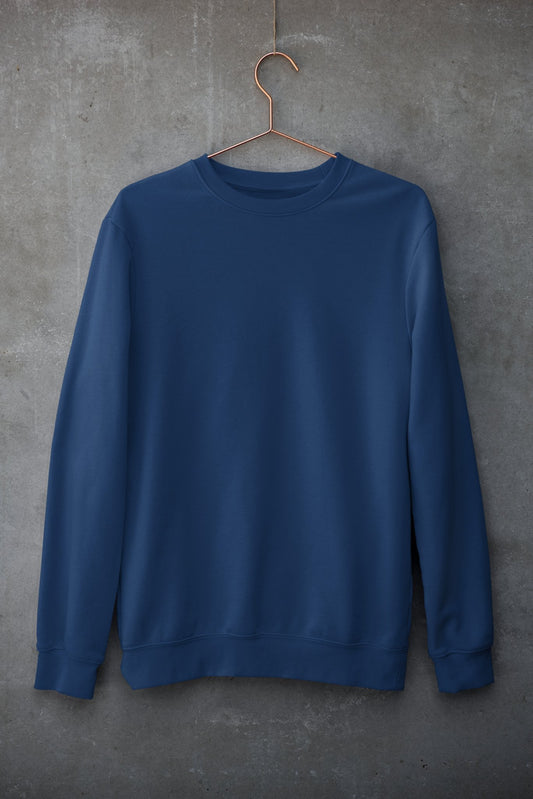 Navy Blue Unisex Winter SweatShirt - TranquilTrendz