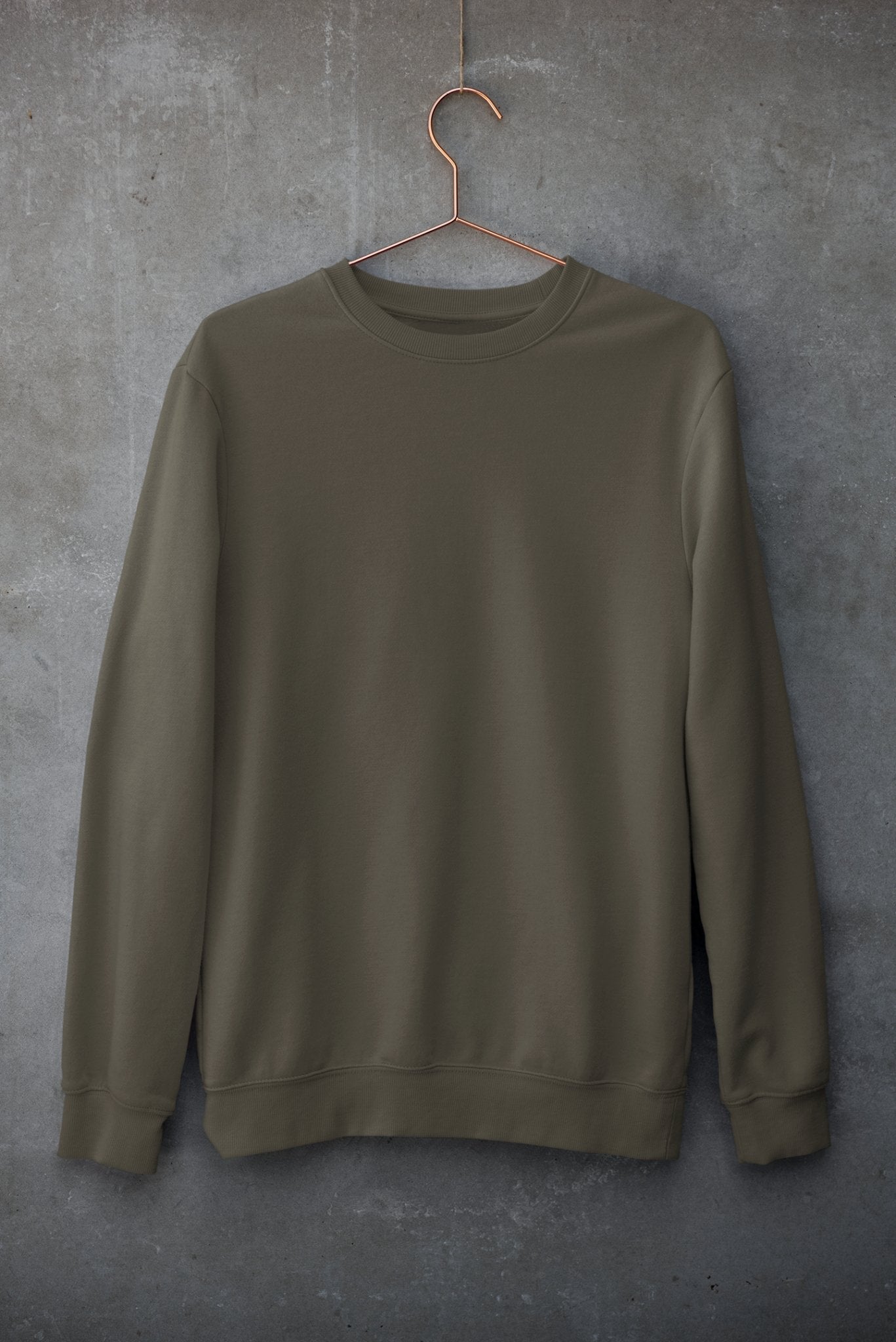 Olive Green Unisex Winter SweatShirt - TranquilTrendz