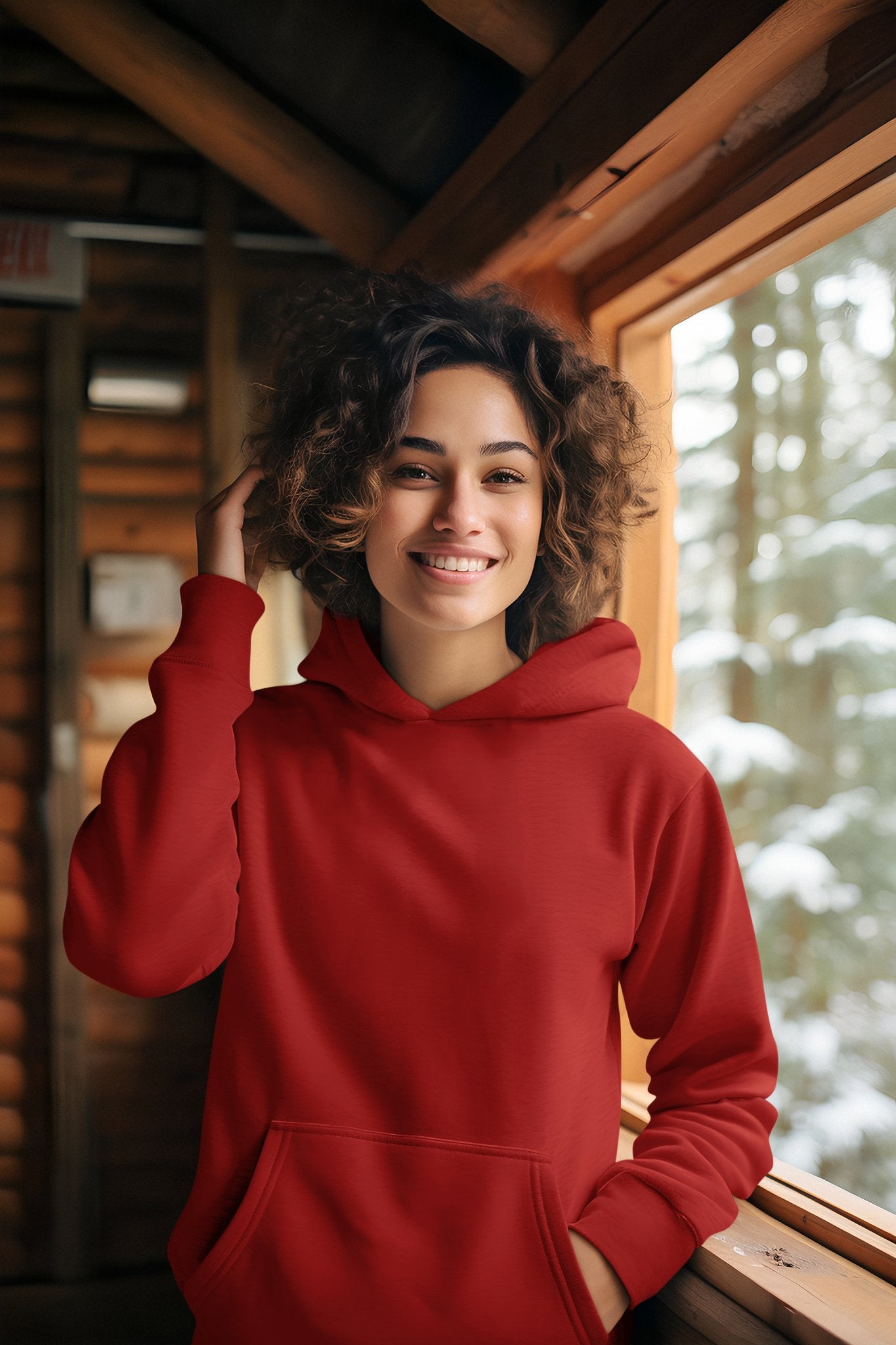 Red Unisex Winter Hoodie - TranquilTrendz