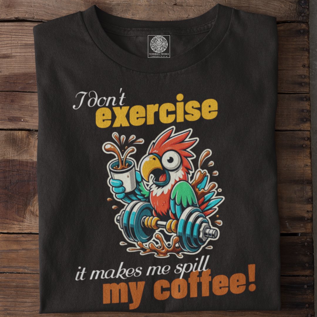 Spill - Proof Coffee Parrot T-Shirt - TranquilTrendz