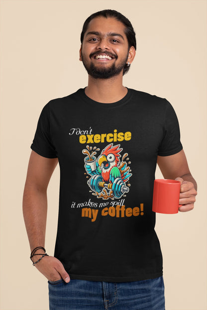 Spill - Proof Coffee Parrot T-Shirt - TranquilTrendz