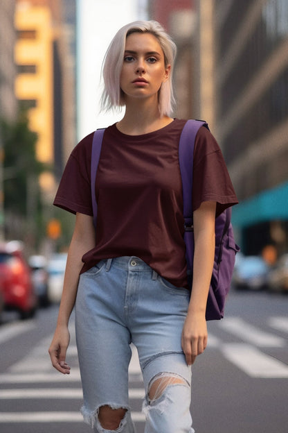 SUPIMA : Maroon T-Shirt - TranquilTrendz