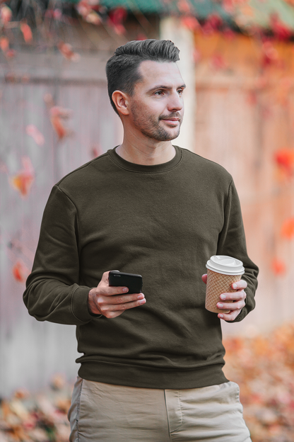 Olive Green Unisex Winter SweatShirt