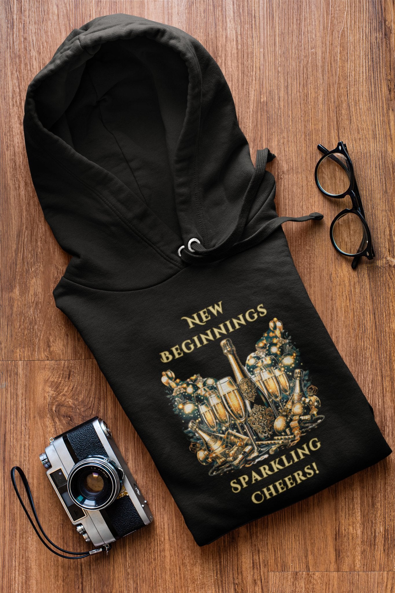 Toast to New Beginnings Hoodie - TranquilTrendz