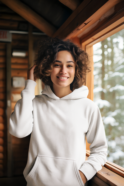 White Unisex Winter Hoodie