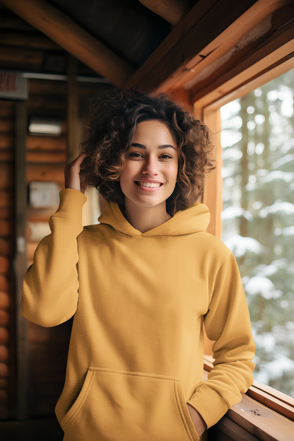 Mustard Yellow Unisex Winter Hoodie